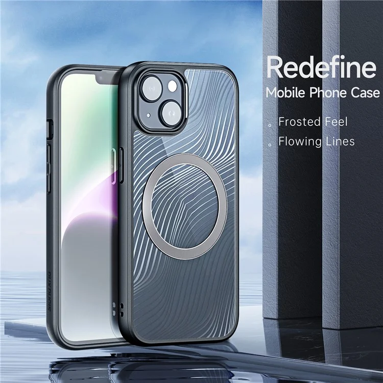 DUX DUCIS Aimo Series for iPhone 15 Plus Magnetic Phone Cover TPU+PC Matte Case (REACH Certification) - Black