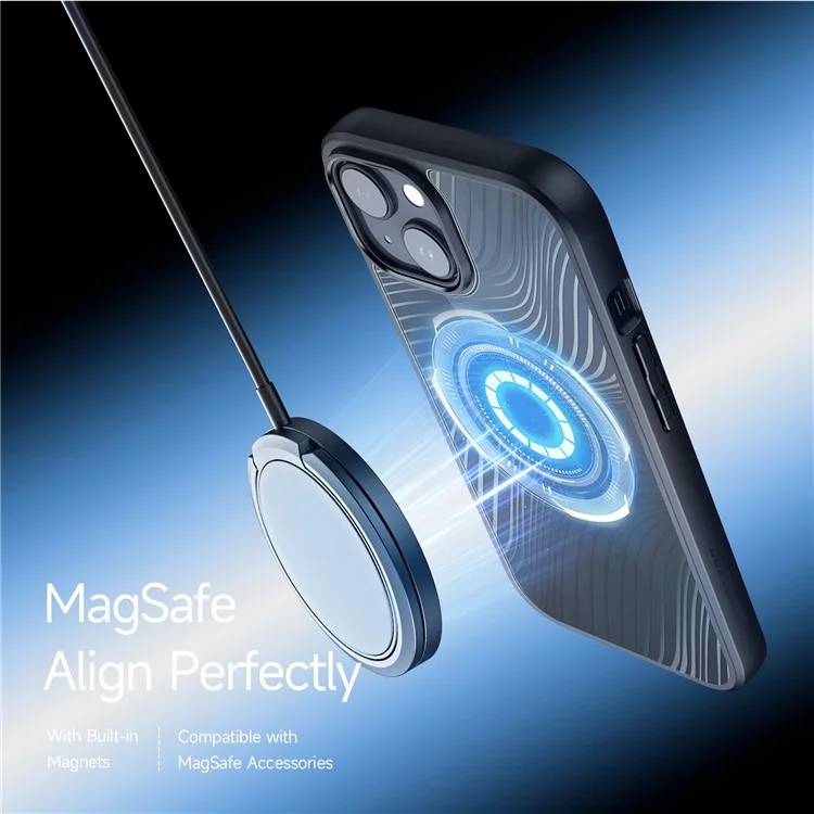 DUX DUCIS Aimo Series for iPhone 15 Plus Magnetic Phone Cover TPU+PC Matte Case (REACH Certification) - Black