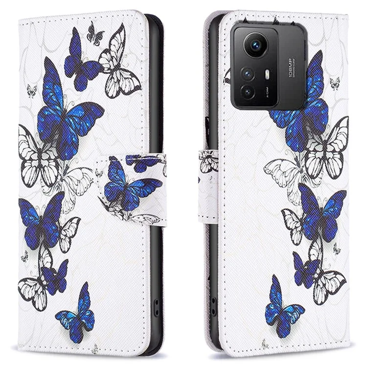 For Xiaomi Redmi Note 12S 4G Pattern Printing Phone Case PU Leather Stand Wallet Flip Cover - Butterflies