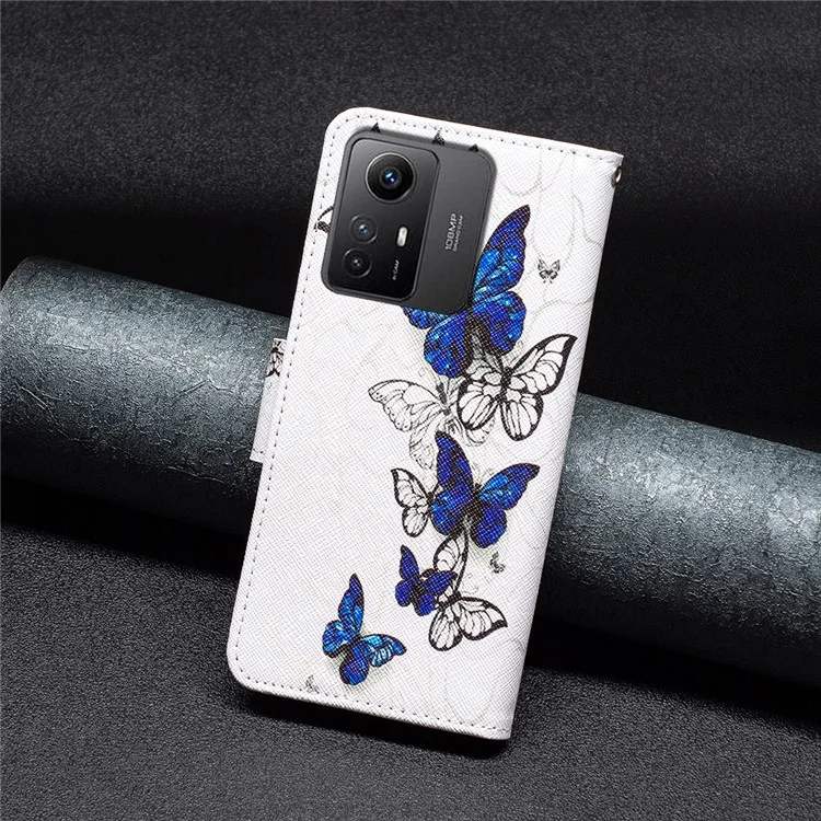 For Xiaomi Redmi Note 12S 4G Pattern Printing Phone Case PU Leather Stand Wallet Flip Cover - Butterflies