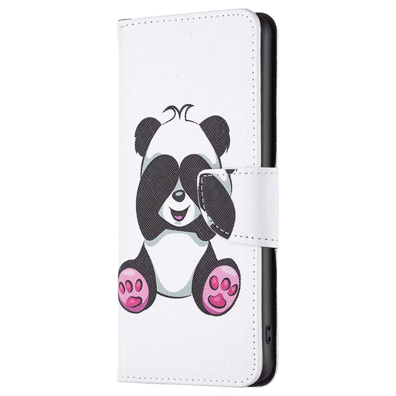 For Xiaomi Redmi Note 12S 4G Pattern Printing Phone Case PU Leather Stand Wallet Flip Cover - Panda