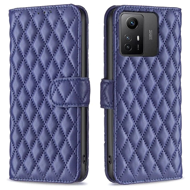BINFEN COLOR BF Style-14 für Xiaomi Redmi Note 12S 4G bedrucktes Mobile Phone Cover Geldbörse Leder Stand Case - Blau