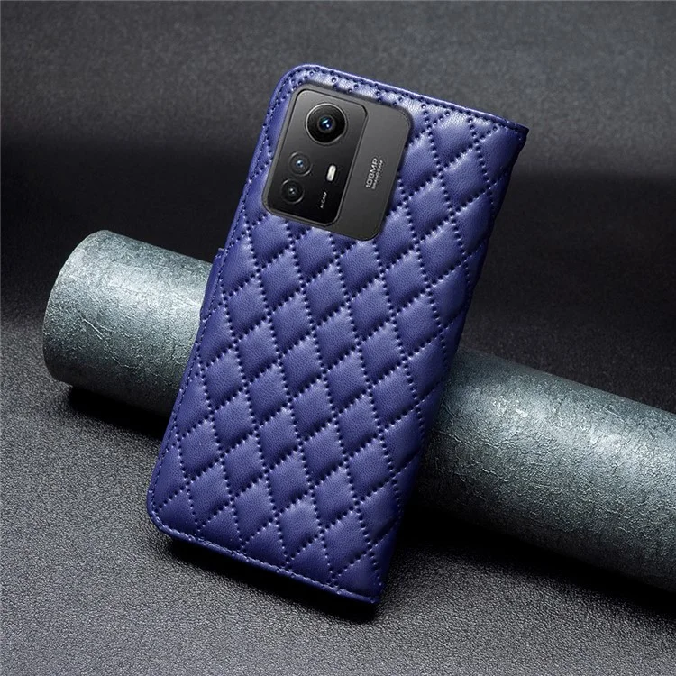 BINFEN COLOR BF Style-14 für Xiaomi Redmi Note 12S 4G bedrucktes Mobile Phone Cover Geldbörse Leder Stand Case - Blau