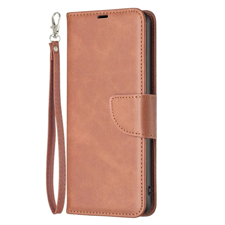 Wallet Phone Case for Xiaomi Redmi Note 12S 4G , Textured Stand Shell Solid Color PU Leather Cover - Brown