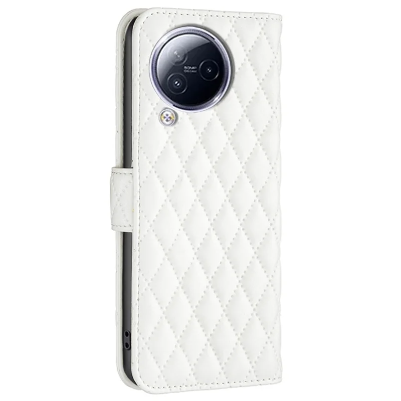 BINFEN COLOR BF Style-14 for Xiaomi Civi 3 5G Cell Phone Case Wallet Imprinted Leather Stand Cover - White