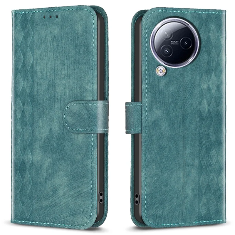 Geprägtes Rhombus-Handy-Case für Xiaomi Civi 3 5G, Standfuß-Brieftasche aus PU-Leder Handyhülle - Grün