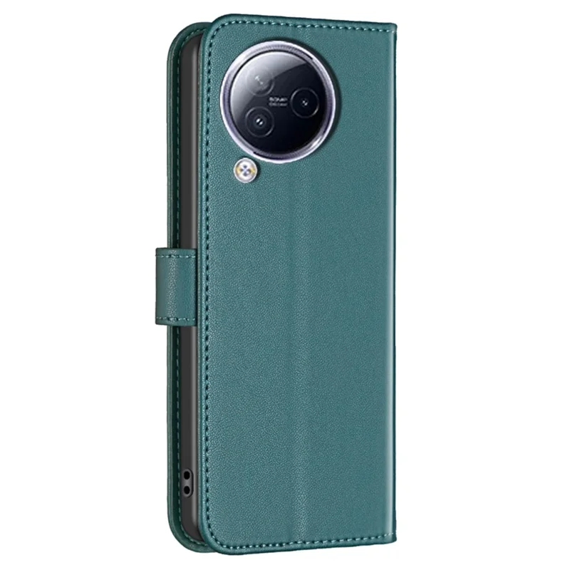 BINFEN COLOR BF17 para Xiaomi Civi 3 5G Funda de teléfono antihuella de mano con soporte TPU+PU Leather Wallet - Verde