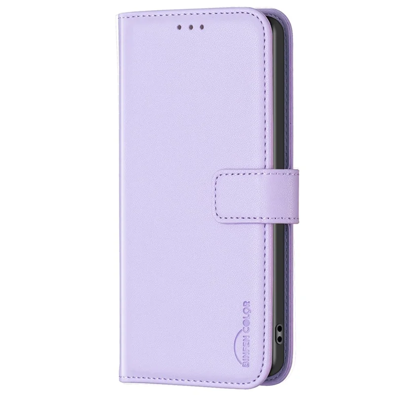 BINFEN COLOR BF17 Para Xiaomi Civi 3 5G Funda de Teléfono Antihuellas Soporte TPU+PU Piel Cartera - Morado