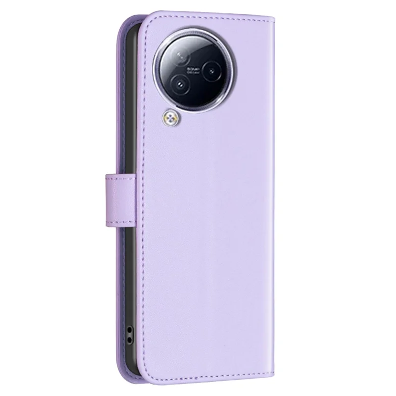 BINFEN COLOR BF17 Para Xiaomi Civi 3 5G Funda de Teléfono Antihuellas Soporte TPU+PU Piel Cartera - Morado