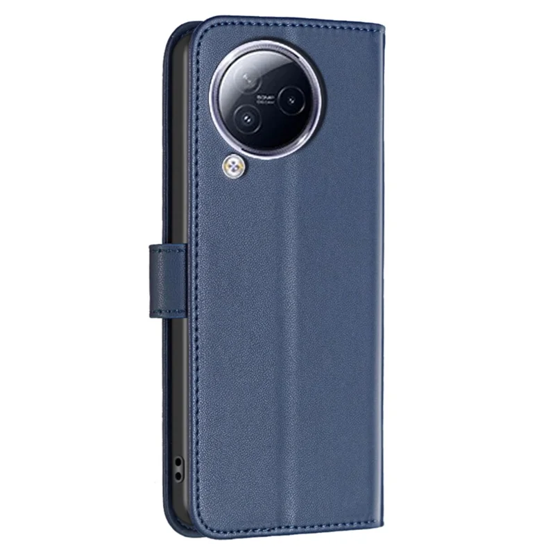 BINFEN COLOR BF17 Für Xiaomi Civi 3 5G Anti-Fingerabdruck-Telefonhülle Ständer TPU+PU-Leder Brieftasche - Blau