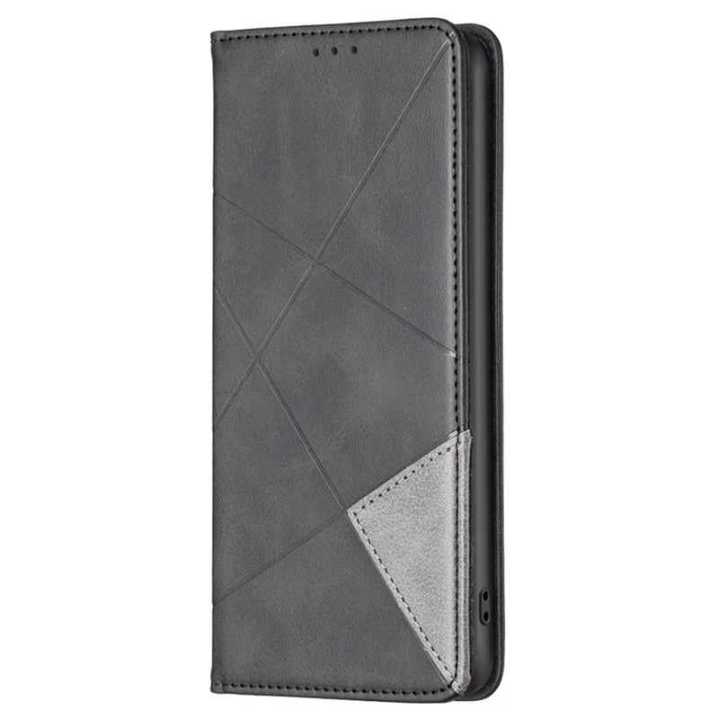 For Xiaomi Civi 3 5G Cell Phone Case Stand Leather Card Holder Imprinted Line Phone Cover - Black