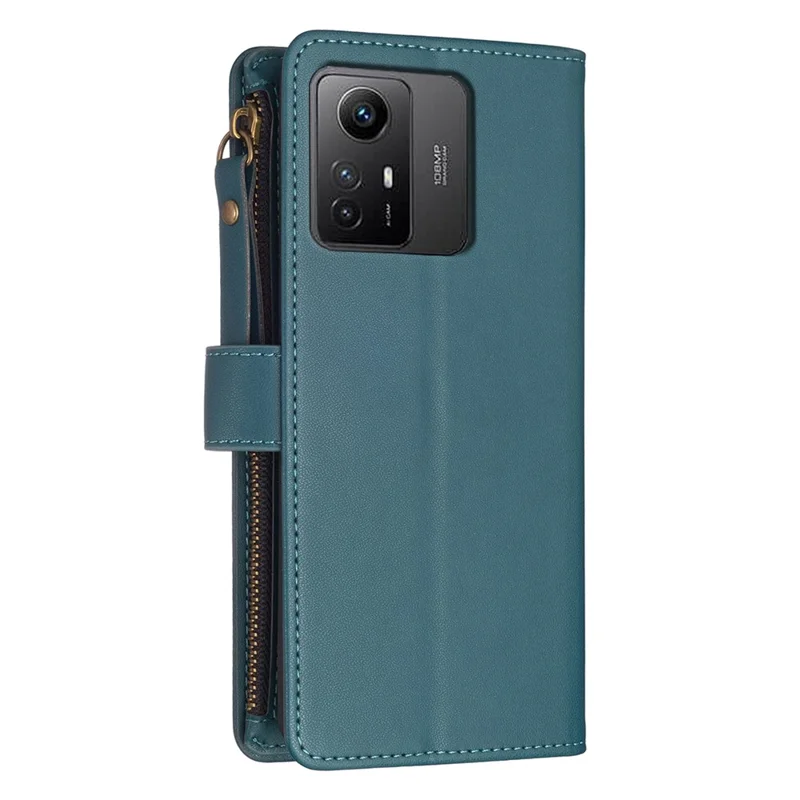 BF Style-19 for Xiaomi Redmi Note 12S 4G Zipper Pocket PU Leather Case Phone Cover with Wallet Stand  - Green