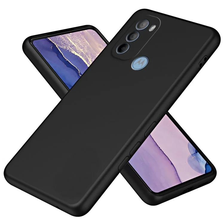 Rubberized TPU Case for Motorola Moto G31 4G , Fiber Lining 2.2mm Thickness Phone Cover - Black
