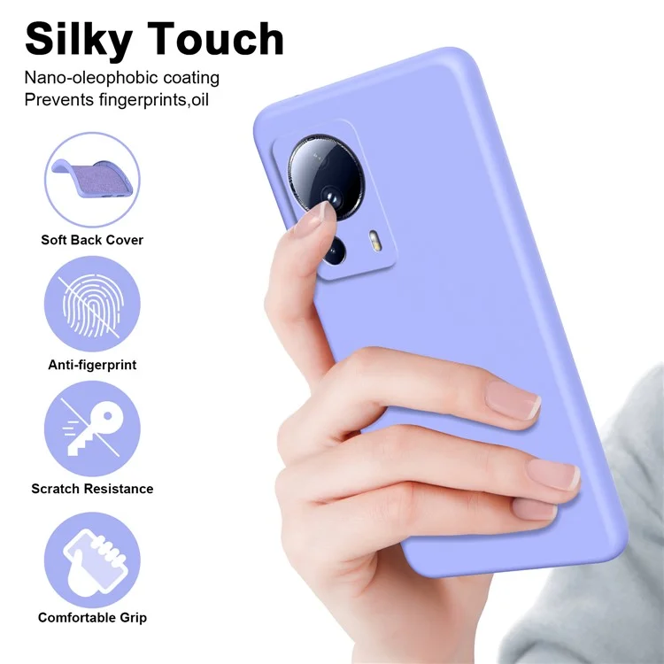 Для Xiaomi 13 Lite / Civi 2 5G 2.2мм TPU Чехол для телефона с волокнистой подкладкой с резиновым покрытием, противоударный чехол для телефона - фиолетовый