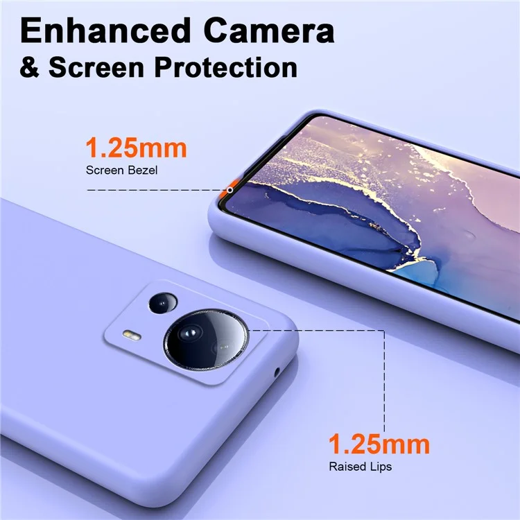 Для Xiaomi 13 Lite / Civi 2 5G 2.2мм TPU Чехол для телефона с волокнистой подкладкой с резиновым покрытием, противоударный чехол для телефона - фиолетовый