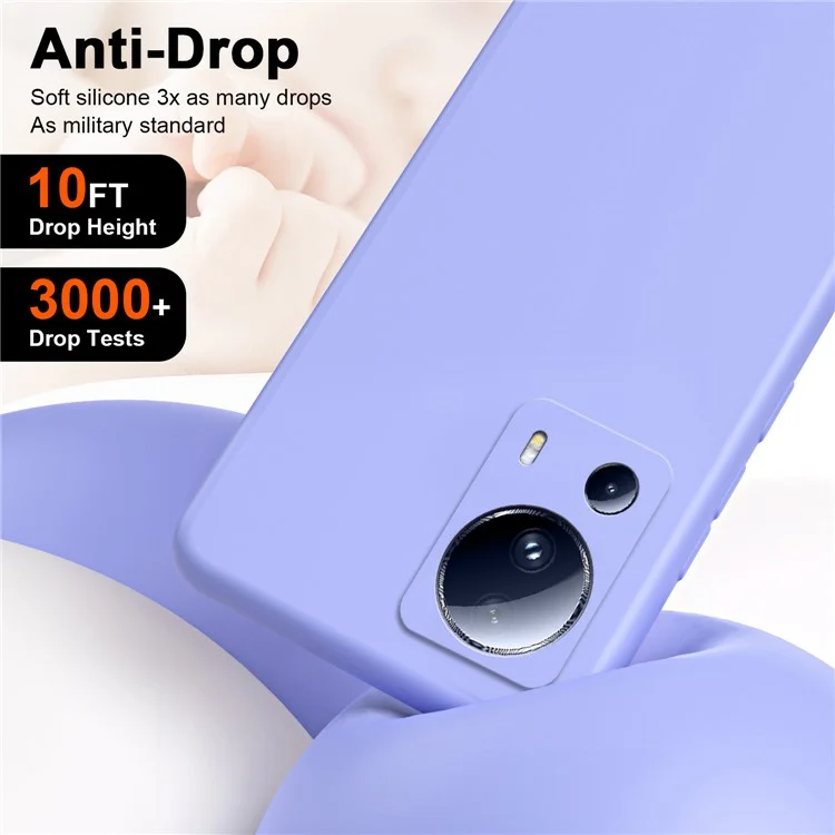Для Xiaomi 13 Lite / Civi 2 5G 2.2мм TPU Чехол для телефона с волокнистой подкладкой с резиновым покрытием, противоударный чехол для телефона - фиолетовый
