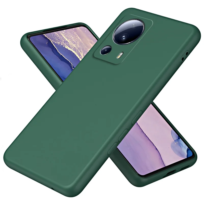 Für Xiaomi 13 Lite / Civi 2 5G 2,2 mm TPU-Handyhülle mit Faser-Futter und gummierter Stoßfestigkeit - Grün