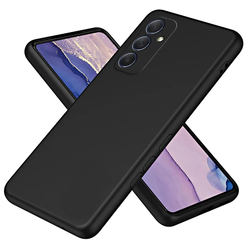 For Samsung Galaxy M54 5G / F54 5G 2.2mm Rubberized Phone Case Fiber Lining Protective TPU Phone Cover - Black