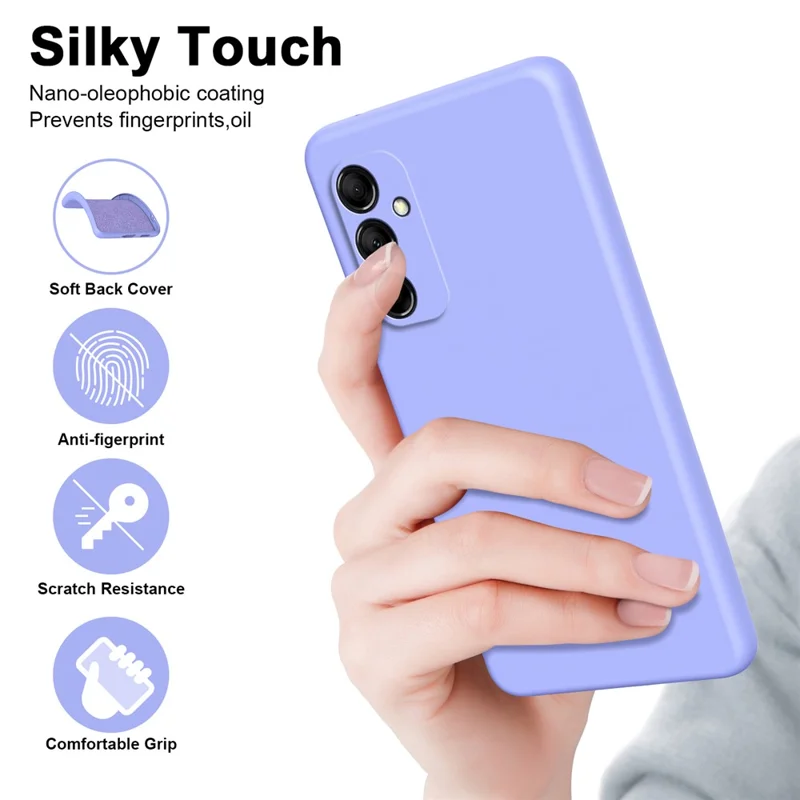 For Samsung Galaxy M14 5G Fiber Fodring Blød TPU Telefonbeskyttelse 2,2 mm Tykkelse Gummibelagt Cover - Sort