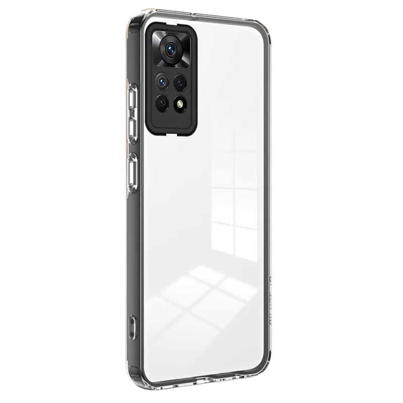 Чехол для телефона Xiaomi Redmi Note 12 Pro 4G, задняя панель из ТПУ + рамка из ПК + кольцо камеры из ПК, прозрачная крышка - черная