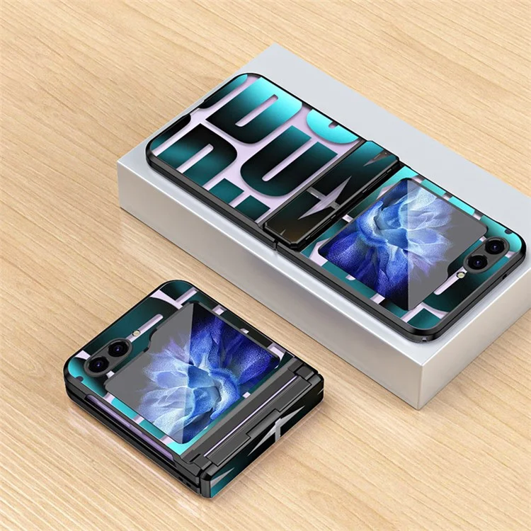 Para Samsung Galaxy Z Flip5 5G Capa Eletroplating PC Capa de Telefone - Preto