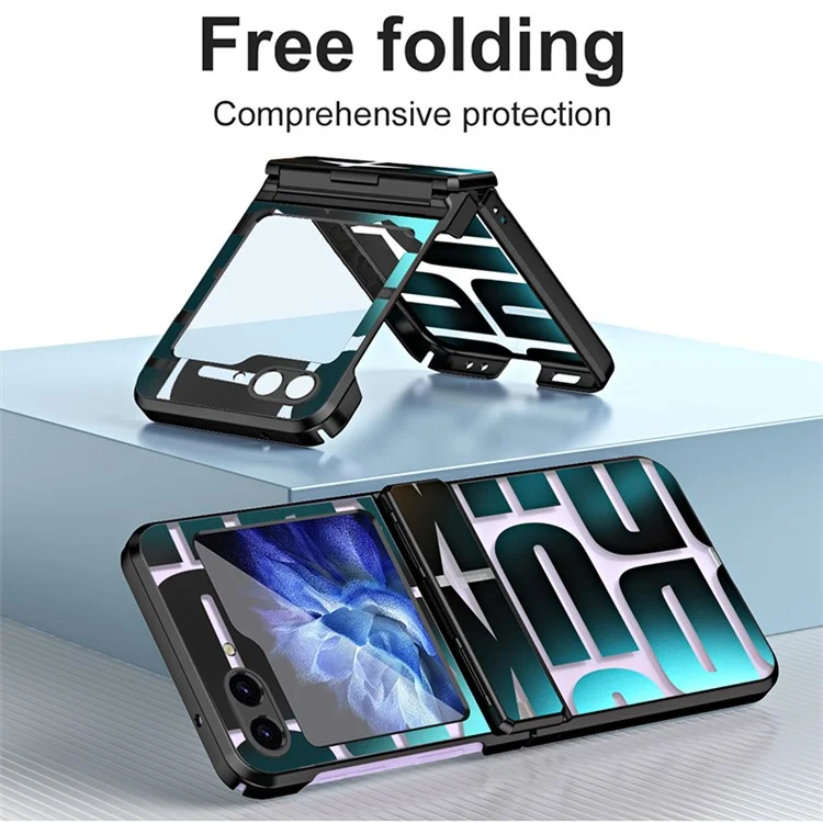 Para Samsung Galaxy Z Flip5 5G Capa Eletroplating PC Capa de Telefone - Preto