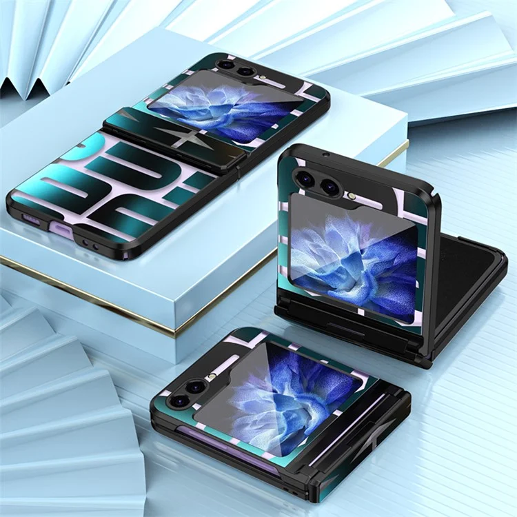 Para Samsung Galaxy Z Flip5 5G Capa Eletroplating PC Capa de Telefone - Preto