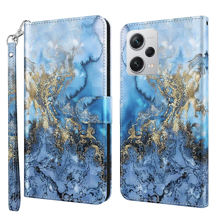 Кожаный кошелек-чехол с 3D-узором для Xiaomi Redmi Note 12 Pro+ 5G - Долина Баухинии