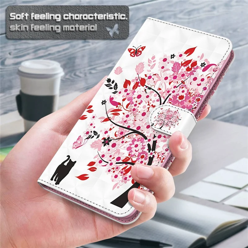 For Xiaomi Redmi Note 12 Pro+ 5G Leather Wallet Phone Case 3D Pattern Printing Stand Cover with Strap - Wish Tree