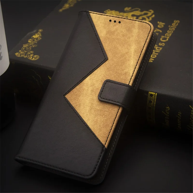 IDEWEI для Xiaomi Redmi Note 12 Turbo / Poco F5 5G Чехол для телефона Splicing Leather Card Slots Stand Case - Черный