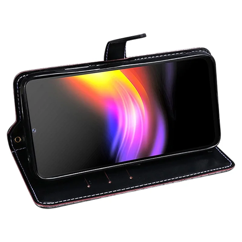 IDEWEI For Cubot P60 Anti-Scratch Phone Shell Case Crocodile Texture Stand Leather Wallet Phone Cover - Black