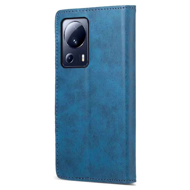 DF-05 Mobile Phone Case for Xiaomi 13 Lite / Civi 2 5G , Wallet PU Leather Anti-Scratch RFID Blocking Stand Cover - Blue