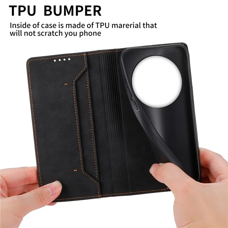 Estuche de Teléfono con Bloqueo RFID para Xiaomi 13 Ultra, Cartera de Cuero PU con Revestimiento Mate TPU Soporte - Negro 