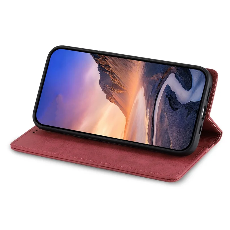 DF-05 RFID Blocking Phone Case For Xiaomi 13 Ultra , Wallet PU Leather Coated Matte TPU Stand Cover - Red