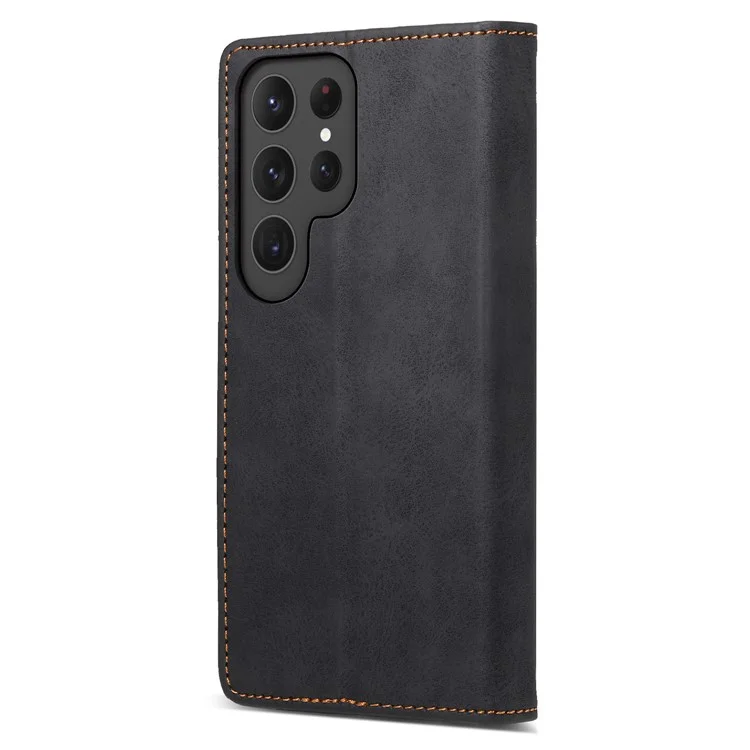 DF-05 Business Phone Case für Samsung Galaxy S23 Ultra, RFID-blockierendes Wallet-PU-Leder-Ständer-Cover - Schwarz