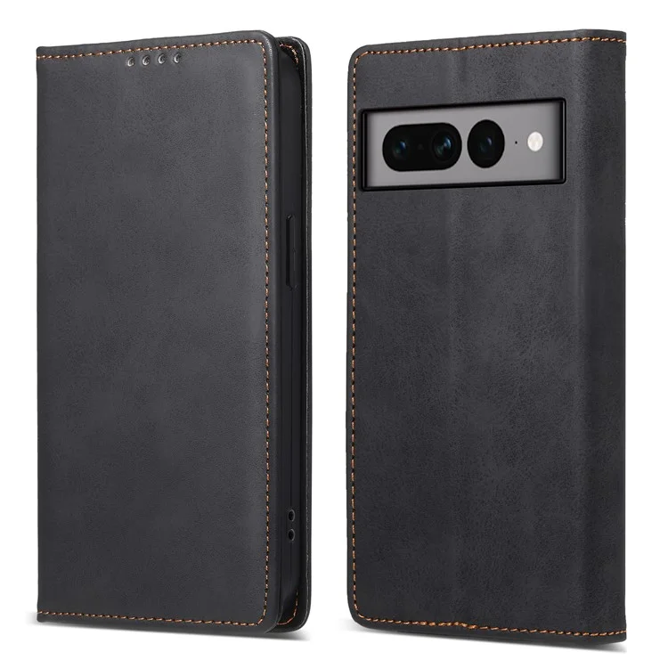 DF-05 Per Google Pixel 7 Pro 5G Custodia in Pelle Completamente Avvolta con Portafoglio RFID Blocking Stand Cover - Nero