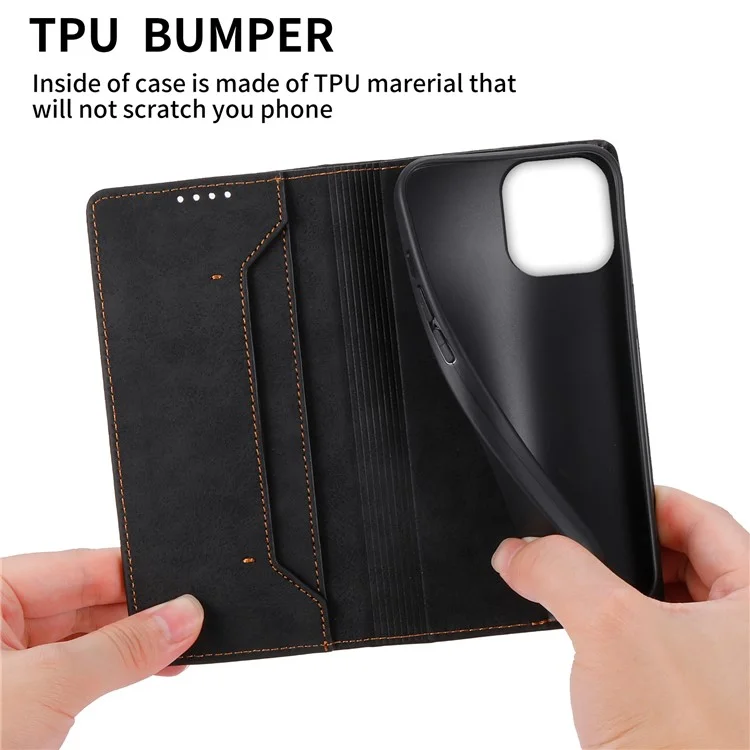 DF-05 Per iPhone 13 Pro Max 6.7 pollici Custodia Protettiva con Supporto per Wallet RFID Blocking - Nero