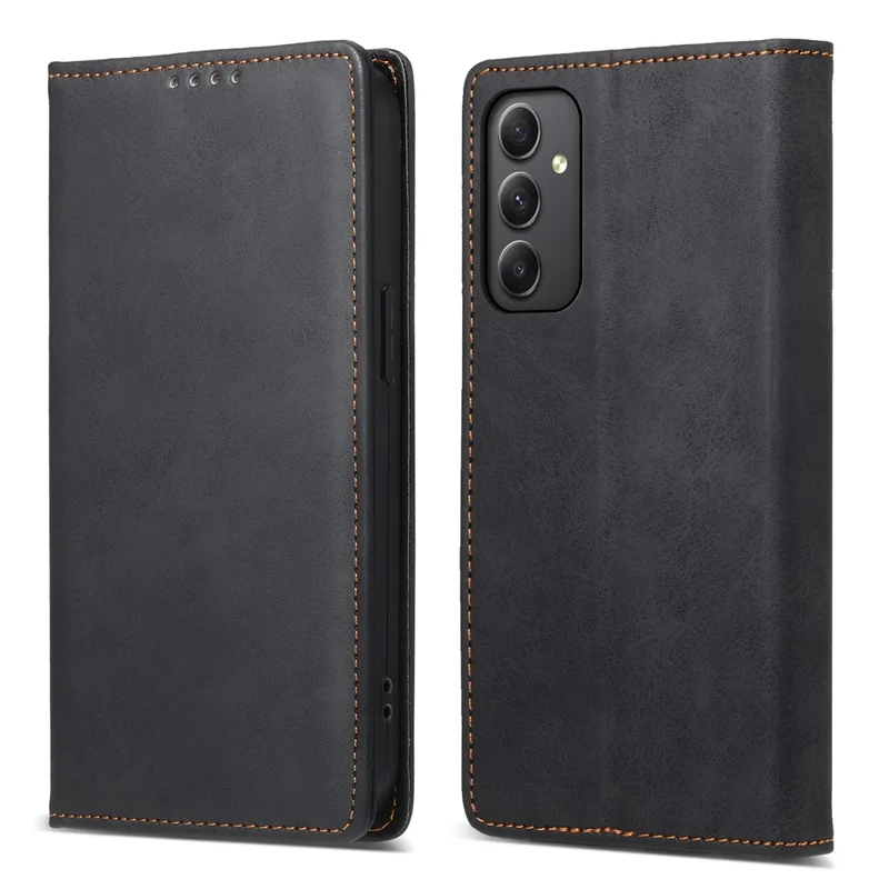 DF-05 Business Phone Case für Samsung Galaxy A34 5G, PU-Leder-Ständer mit RFID-Blockierung Wallet Cover - Schwarz