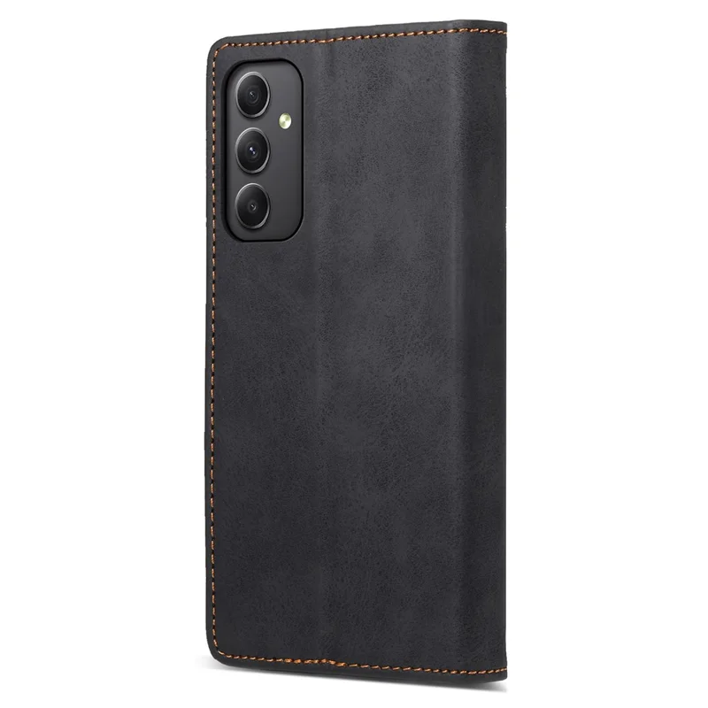 DF-05 Business Phone Case für Samsung Galaxy A34 5G, PU-Leder-Ständer mit RFID-Blockierung Wallet Cover - Schwarz