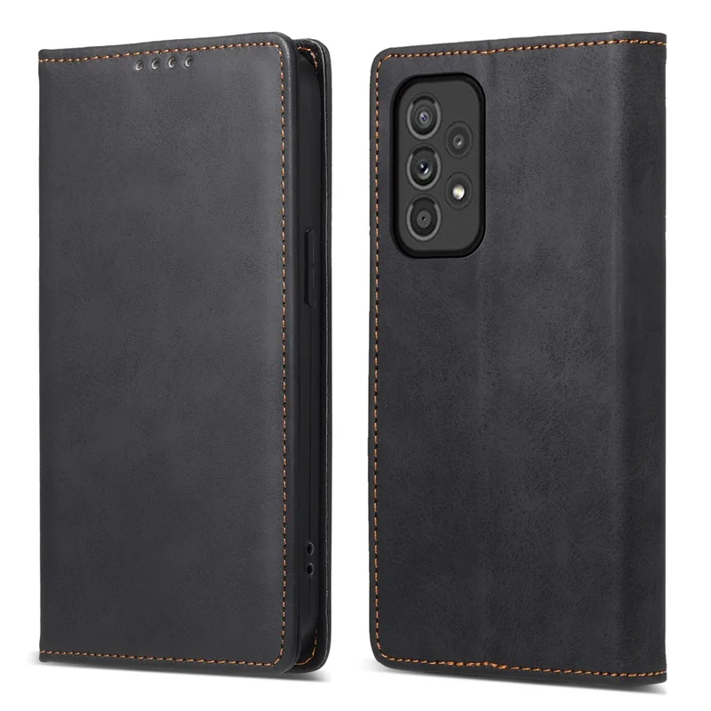 DF-05 per Samsung Galaxy A33 5G Custodia in pelle PU Stand Wallet Phone Cover con blocco RFID - Nero