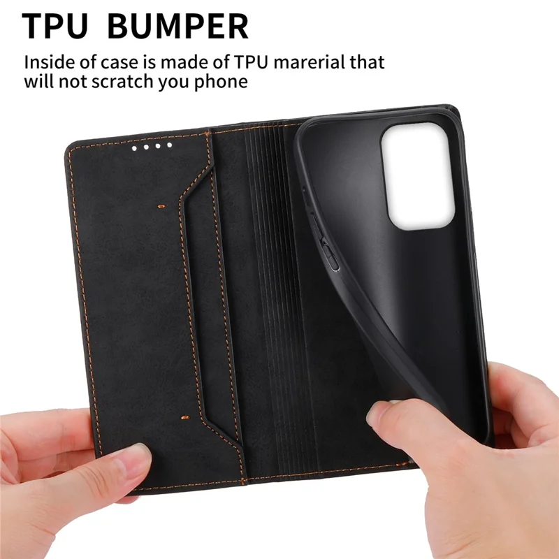 DF-05 per Samsung Galaxy A33 5G Custodia in pelle PU Stand Wallet Phone Cover con blocco RFID - Nero