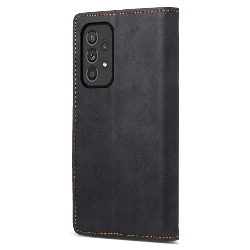 DF-05 per Samsung Galaxy A33 5G Custodia in pelle PU Stand Wallet Phone Cover con blocco RFID - Nero