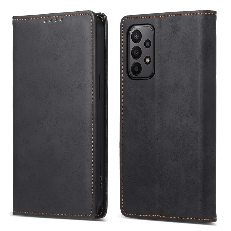 DF-05 Para Samsung Galaxy A23 5G (Versión Global) / A23 4G Cartera Teléfono Caso de Cuero RFID Bloqueo Soporte Cubierta del Teléfono - Negro