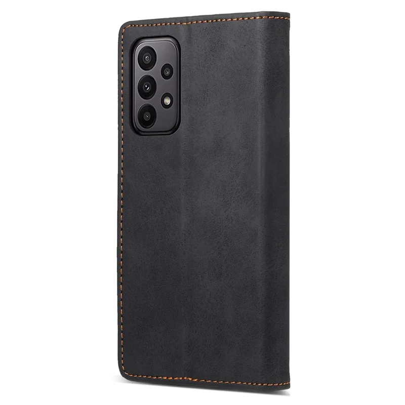 DF-05 Para Samsung Galaxy A23 5G (Versión Global) / A23 4G Cartera Teléfono Caso de Cuero RFID Bloqueo Soporte Cubierta del Teléfono - Negro