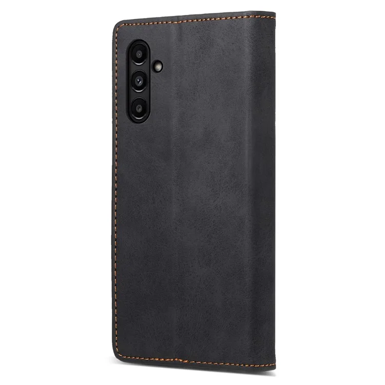 DF-05 Para Samsung Galaxy A14 4G / 5G Capa de Couro PU RFID Blocking Phone Cover com Suporte Carteira - Preto