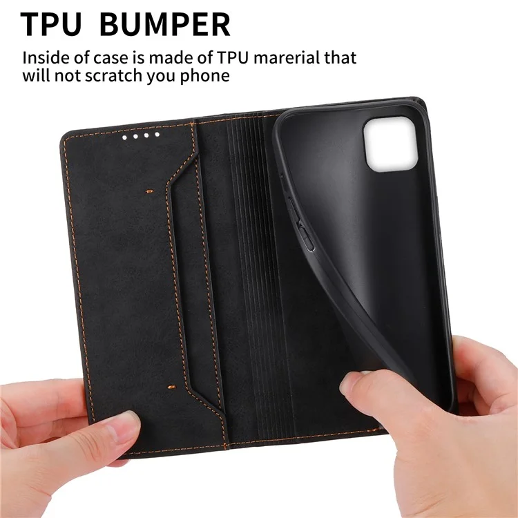 DF-05 Para Samsung Galaxy A22 5G (Versão da UE) Caso de telefone carteira de bloqueio RFID Capa de couro Suporte Antiimpacto - Preto