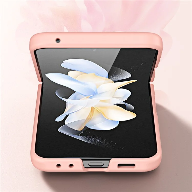 For Samsung Galaxy Z Flip5 5G Hard PC Phone Case Retractable Strap Hinge Protection Phone Cover - Black