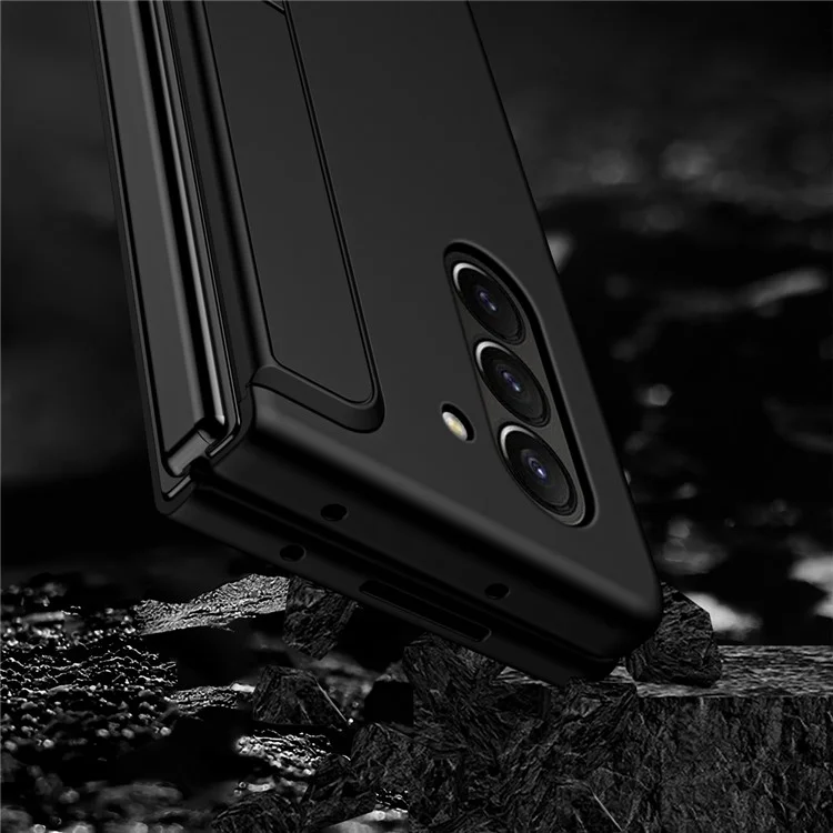 For Samsung Galaxy Z Fold5 5G Rubberized Phone Cover  Kickstand Hard PC Phone Case with Pen and Pen Holder - Green