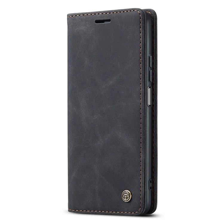 CASEME 013 Series For Xiaomi Poco F5 5G / Redmi Note 12 Turbo Estuche de cartera de piel sintética Funda de teléfono con soporte - Negro