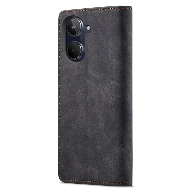 CASEME 013 Serie para Realme 10 4G Funda de billetera de piel sintética con soporte Flip Cell Phone Cover - Negro
